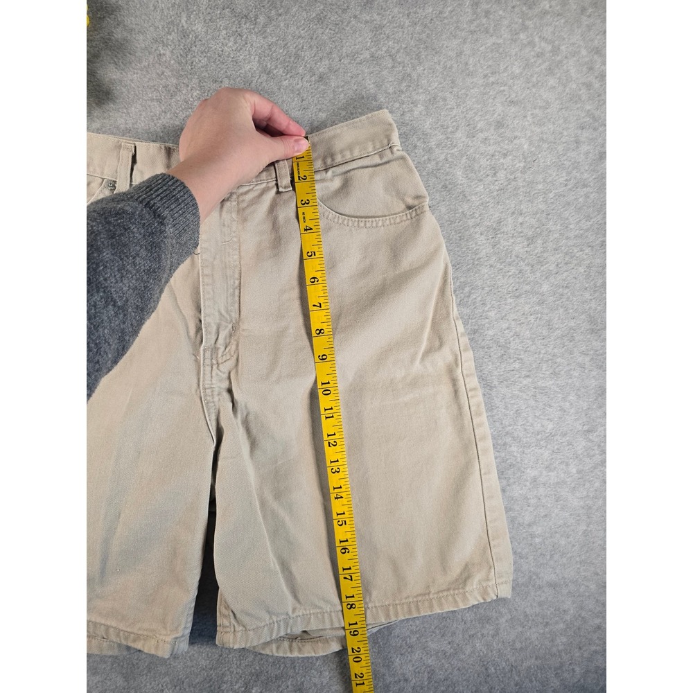 Vintage 90s Faded Glory High Waisted Khaki Cotton Mom Shorts Tan Size 12 - Picture 7 of 10